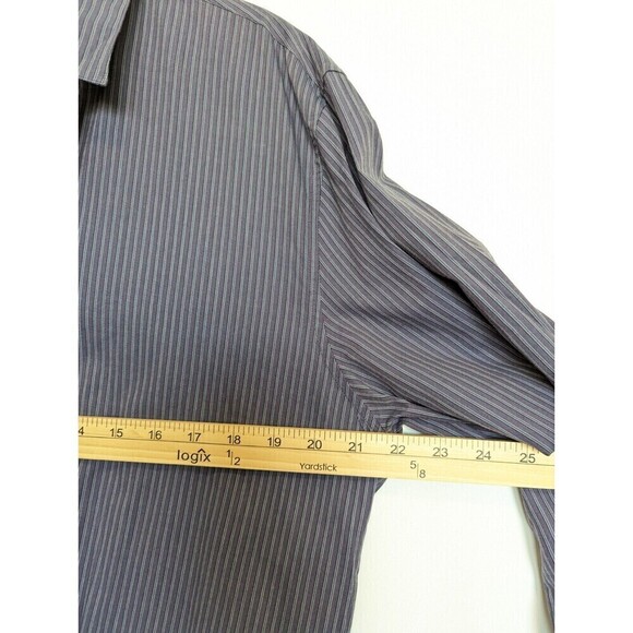 John Varvatos Button Up Shirt Mens Large Blue Striped - Picture 10 of 11